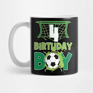 4th Birthday Boy Soccer Funny B-day Gift For Boys Kids Mug